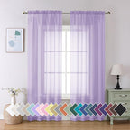 Aiyufeng Light Purple Sheer Curtain Panels Pair Sold 90 Inch Length, Light by Aiyufeng