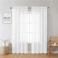 Lecloud White Sheer Curtains 78 Inches Long 2 Panels Set, Soft Voile Light by Lecloud