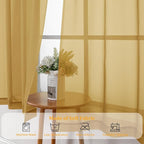 Gwine Gold Sheer Curtains 63 Inch Length - Image 7