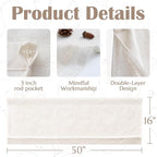 jinchan Linen Valance for Window Embroidered Farmhouse Light Filtering Voile - Image 7