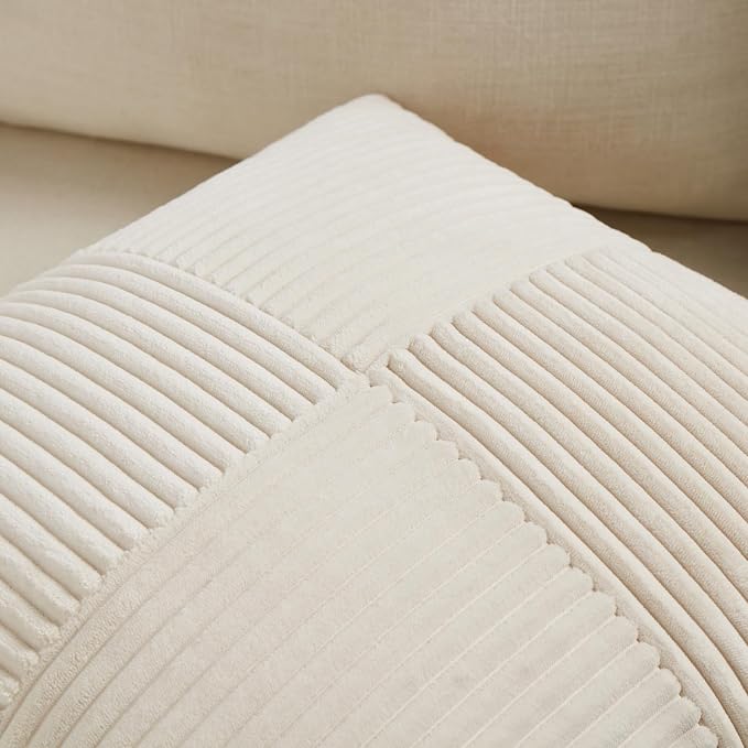 Fancy Homi 2 Packs Cream Lumbar Decorative Throw Pillow Covers 16x32 Inch - Image 4