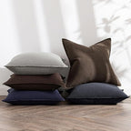 MIULEE Decorative Linen Euro Sham Pillow Covers 24x24 Black ​Boho Farmhouse​ - Image 5