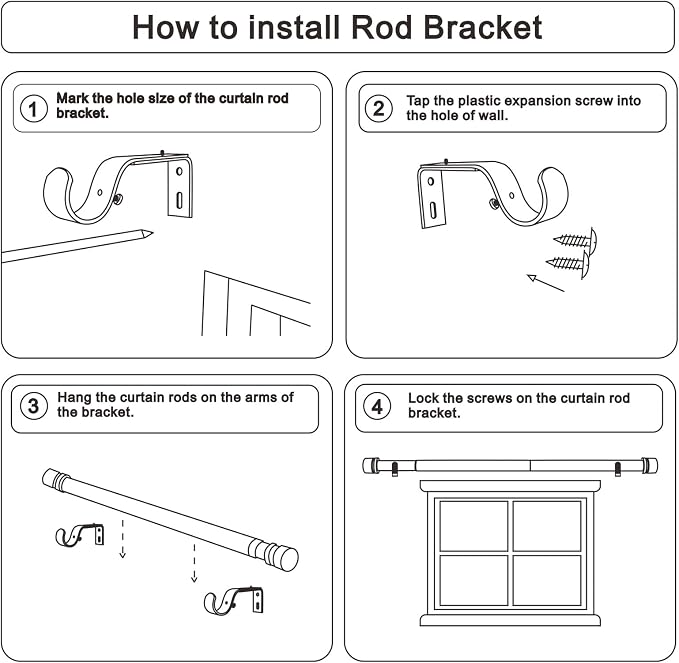 Byondeth Curtain Rods for Windows 16 to 48 or 60 Inches Max Adjustable Length 1 - Image 8