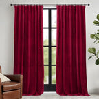RYB HOME Red Velvet Curtains 84 inches- Room Darkening Curtains Heavy Duty by RYBHOME
