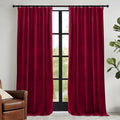 RYB HOME Chistmas Red Velvet Curtains- Super Soft Thermal Insulated Back Tab & by RYBHOME