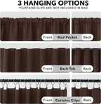 Deconovo Blackout Curtains, Thermal Insulated, W52 x L63 2 Panels, Back Tab - Image 2