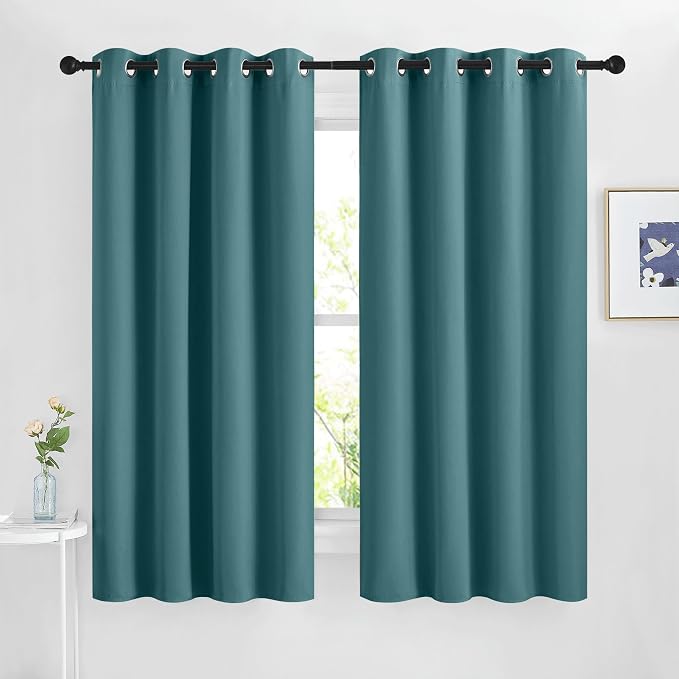 NICETOWN Blackout Curtains 63 inches Long, Grommet Window Treatment Energy by NICETOWN