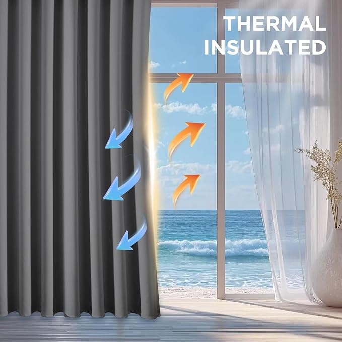 Joydeco Blackout Curtains 95 Inch Length 2 Panels Set, Thermal Insulated Long - Image 6