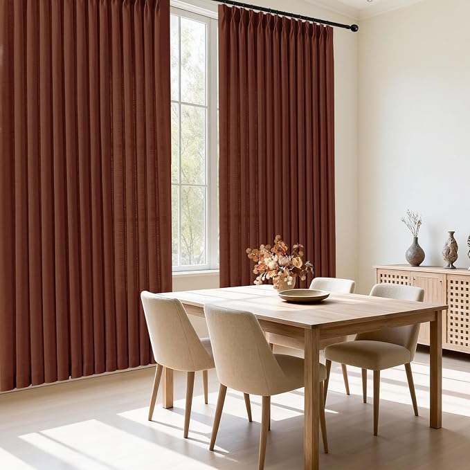 102 Inch Linen Curtains for Living Room, Pinch Pleated Curtain - Image 8