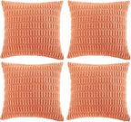 Fancy Homi 4 Packs Boho Coral Decorative Throw Pillow Covers 26x26 Inch by Fancy+Homi
