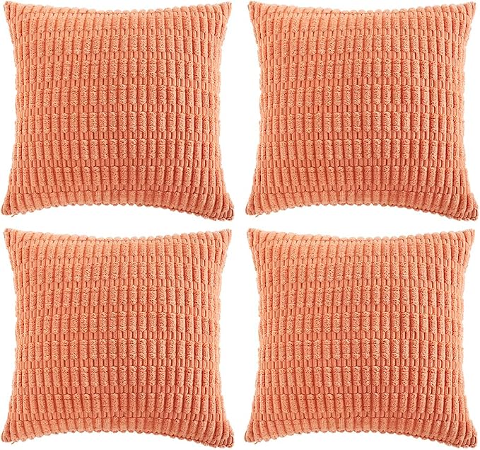 Fancy Homi 4 Packs Boho Coral Decorative Throw Pillow Covers 26x26 Inch by Fancy+Homi