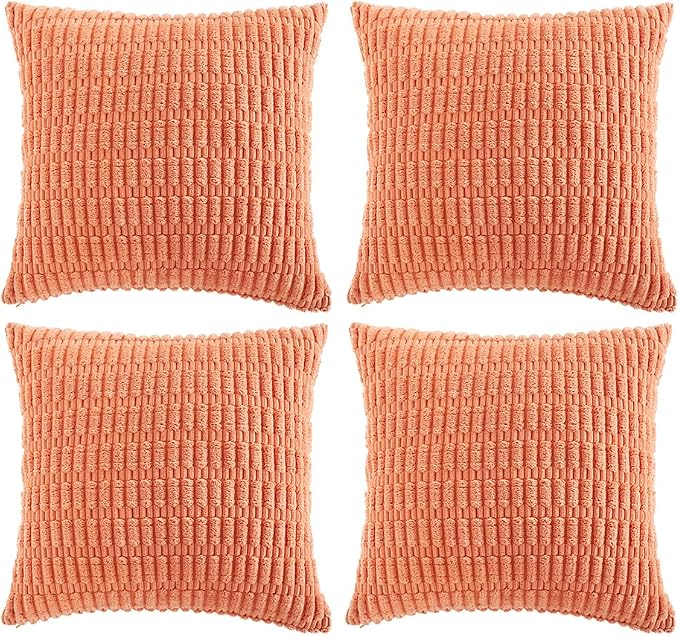 Fancy Homi 4 Packs Boho Coral Decorative Throw Pillow Covers 14x14 Inch by Fancy+Homi