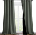NICETOWN Dark Mallard Blackout Curtains 90 inches Long, Full Light Blocking by NICETOWN