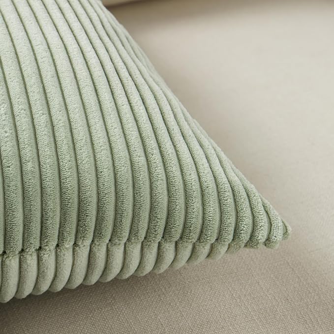 Fancy Homi 2 Packs Sage Green Big Decorative Throw Pillow Covers 24x24 Inch - Image 5