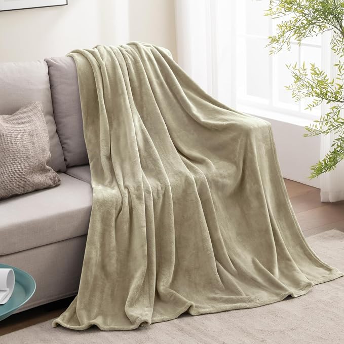 BEDELITE Fleece Blanket Twin Size Oat Linen Throw Blankets - Image 5