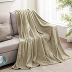 BEDELITE Fleece Blanket Oat Linen Throw Blankets - Image 5