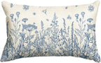 AVOIN colorlife Wildflowers Spring Summer Blue Throw Pillow Cover, 12 x 20 Inch by AVOINcolorlife