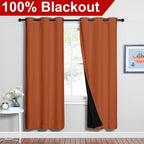 NICETOWN Full Shade Curtain Panels, Burnt Orange, Pair of Thermal Insulated & - Image 2