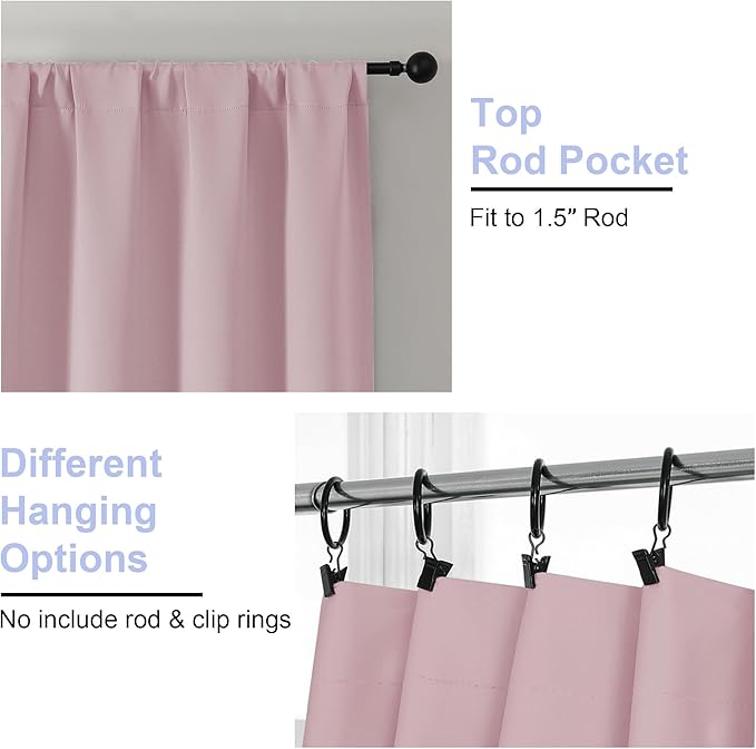 Simplebrand Ava Blush Blackout Curtains - Image 4