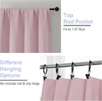Simplebrand Ava Blush Short 36 Inches Blackout Curtain 2 Panels Set, Half - Image 3