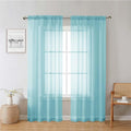 Lecloud Aqua Sheer Curtains for Living Room 78 Inches Long 2 Pcs, Dual Rod by Lecloud
