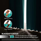 Deconovo Blackout Curtains, Thermal Insulated, W52 x L45 2 Panels, Back Tab - Image 5