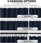 Deconovo Blackout Curtains, Thermal Insulated, W70 x L95 2 Panels, Back Tab - Image 2