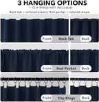 Deconovo Blackout Curtains, Thermal Insulated, W70 x L108 2 Panels, Back Tab - Image 2