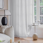 FMFUNCTEX Sheer Non-See-Through Grey Curtains - Image 6