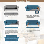 WEERRW 4 Pieces Velvet High Stretch Couch Covers - Image 6