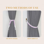 NICEEC 2 Pack Natural Cotton Rope Curtain Tiebacks Elegant Boho Style - Image 5