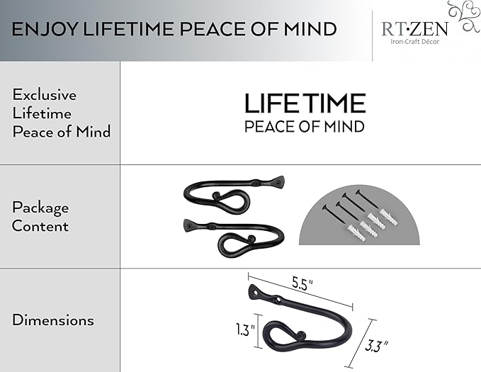 RTZEN Decorative Metal Curtain Tiebacks - Image 4