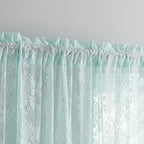 YJ YANJUN Vintage Lace Curtains 84 Inches Long-Victorian Floral Pattern Aqua - Image 3