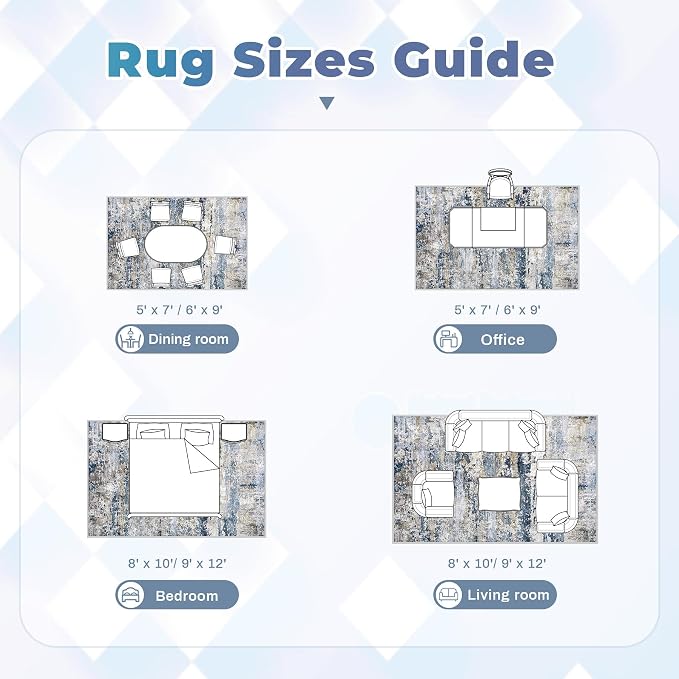 Area Rugs 10x14 Living Room: Washable Rug Modern Abstract Neutral Soft Non-Slip - Image 8