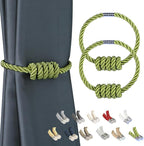 BEL AVENIR Magnetic Curtain Tiebacks, Decorative Drapery Holdbacks Modern Woven by BELAVENIR