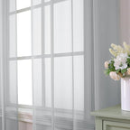Aiyufeng Light Grey Sheer Window Curtains 63 Inches Long 2 PCS- Rod Pocket - Image 3
