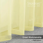 Simplebrand Light Yellow Sheer Curtains 84 Inches Long, Light Filtering Rod - Image 9