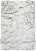 Latepis White with Grey Tips Sheepskin Rugs 4x6, Faux Fur Rug by Latepis