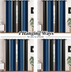 Yakamok Blackout Ombre Dark Blue and Black Curtains - Image 2