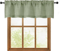 OWENIE Sage Green Valances for Windows 1 Pcs, Light Filtering Textured by OWENIE