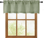 OWENIE Sage Green Valances for Windows 1 Pcs, Light Filtering Textured by OWENIE