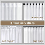 White Textured Curtains 72 Inch Length - Image 5