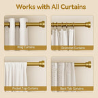 YaFex Curtain Rods 2 Pack 32-58 Inch, Heavy Duty 1 Inch Curtain Rod, Modern - Image 5