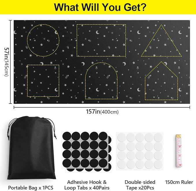 FADOTY 100% Blackout Window Cover Film, Portable Black Out Curtains - Image 4