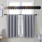Simplebrand Ava Silver Grey Short 36 Inches Blackout Curtain 2 Panels Set by Simplebrand