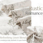 jinchan Linen Blend Curtain Floral Curtains - Image 4