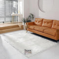 linmopm Faux Fur Rug Sheepskin Shag Fluffy Fuzzy 5x7 ft White Rugs by Limopmfauxfurproducts