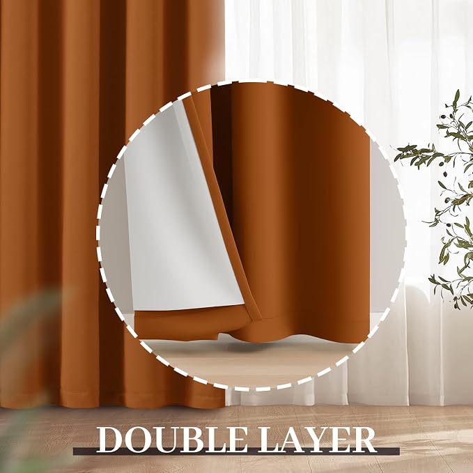 Yakamok Room Darkening 100% Blackout Curtains Grommet Window Treatments - Image 8
