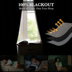 RYB HOME Grey 100% Blackout Short Curtains 52 Width 45 inch Length, Light - Image 3