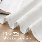 H.VERSAILTEX White Linen Curtains 96 inches Long Natural Linen Blended - Image 6